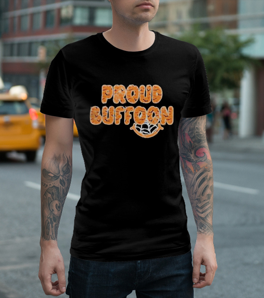 Proud Buffoon Tiger Stripe Halloween With Smiling Spiderweb T-Shirt