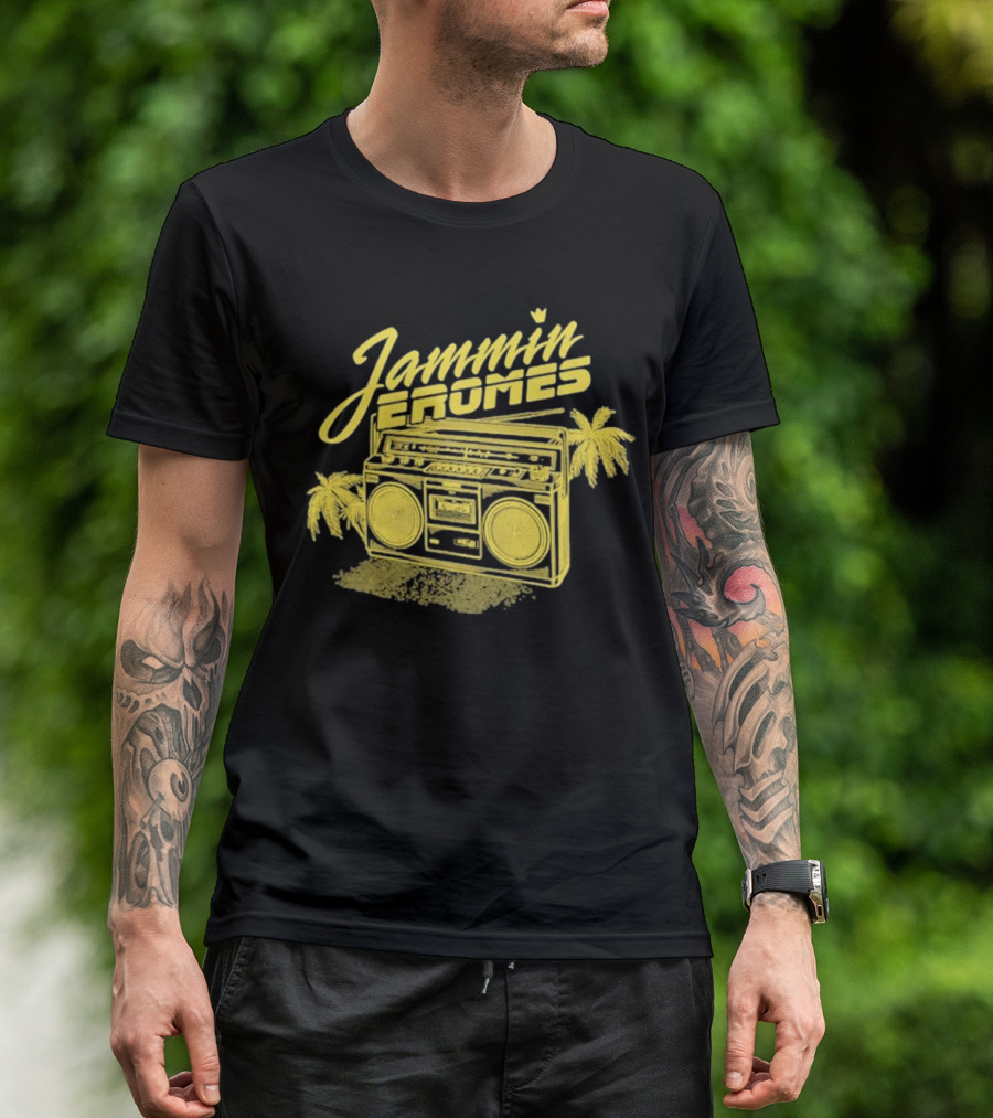 Jammin Jerome's Boombox Tropical Vibes Snowfall Collection T-Shirt