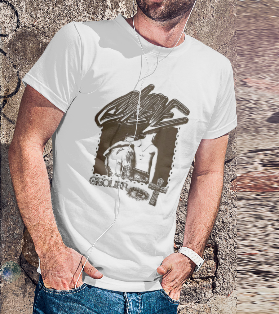Geolier Chiagne Na Pecché Chiagne Cross Tattoo T-Shirt
