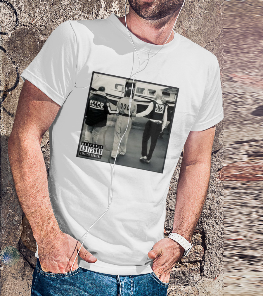 NYPD Police DOC Helicopter Pad Album Cover Parental Advisory T-Shirt