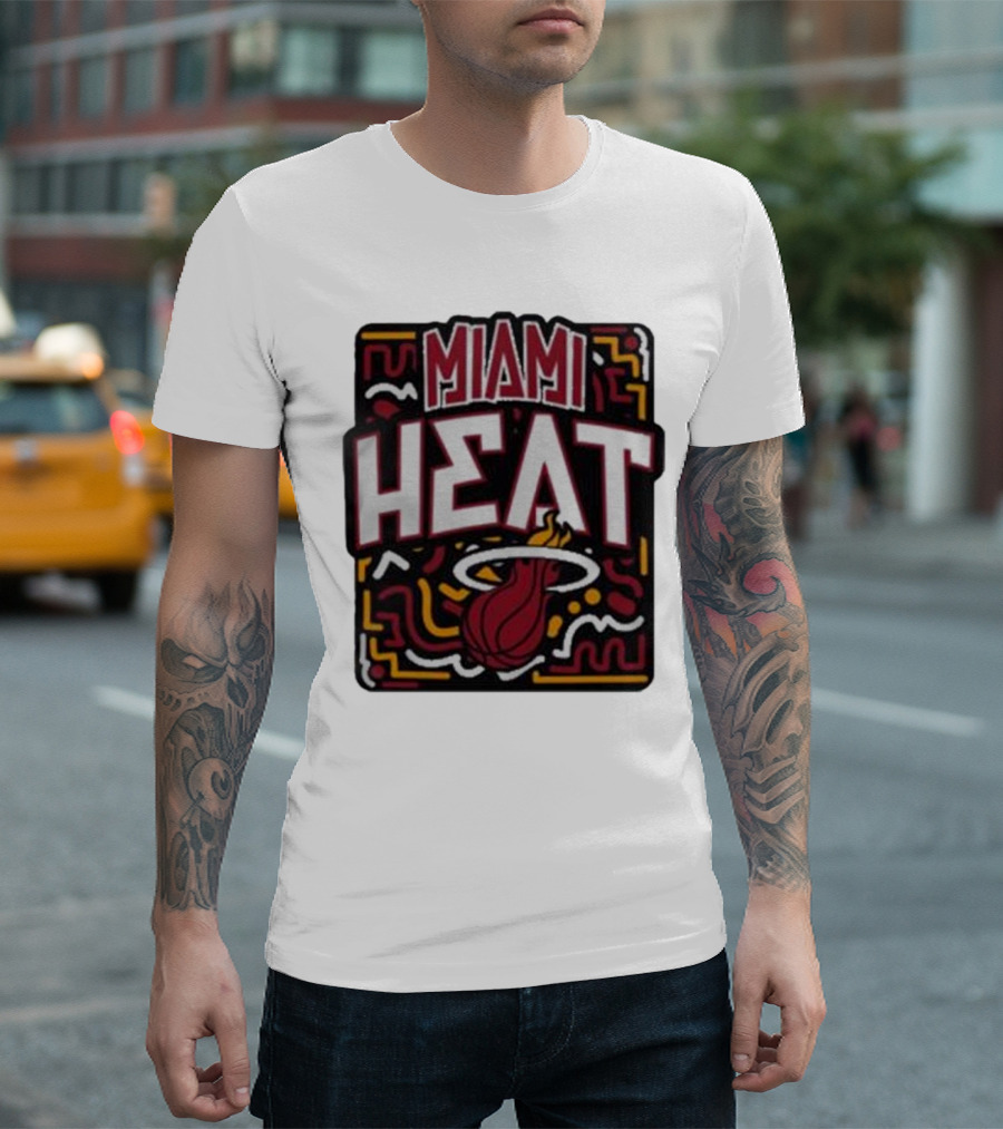 MIAMI HEAT Vibes Basketball Flame T-Shirt