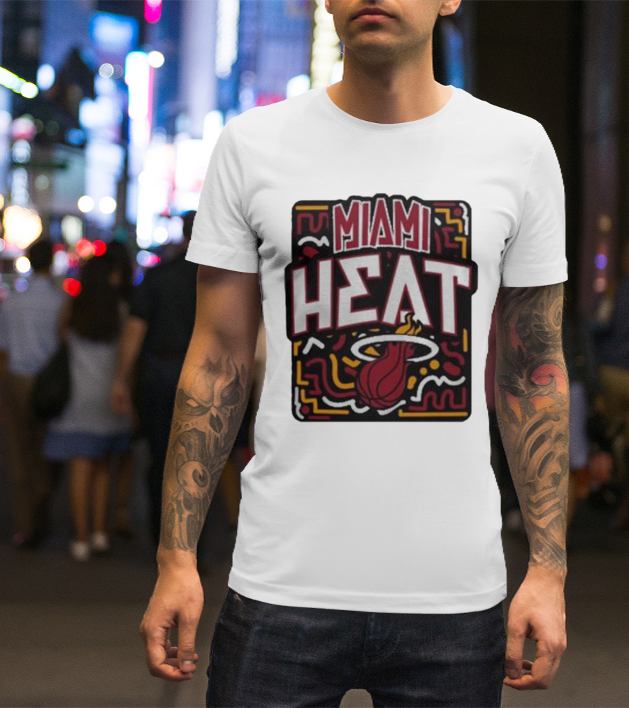 MIAMI HEAT Vibes Basketball Flame T-Shirt
