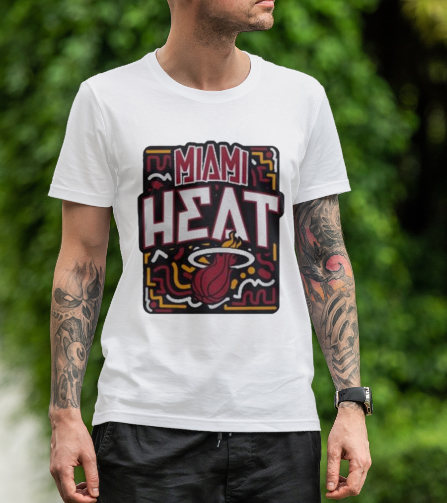 MIAMI HEAT Vibes Basketball Flame T-Shirt