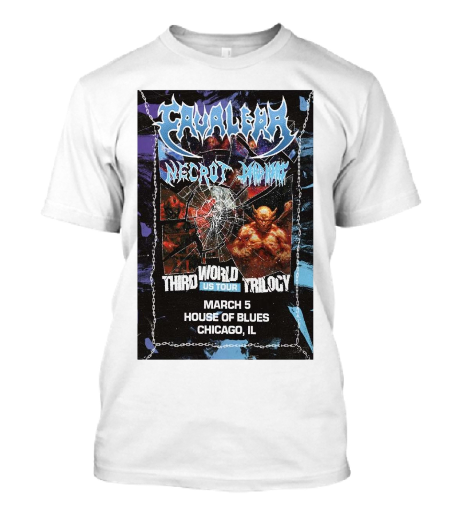 Cavalera Necrot Third World US Tour March 5 2025 House Of Blues Chicago IL T-Shirt