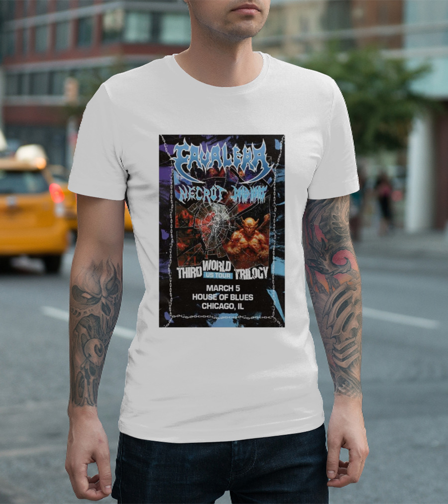 Cavalera Necrot Third World US Tour March 5 2025 House Of Blues Chicago IL T-Shirt