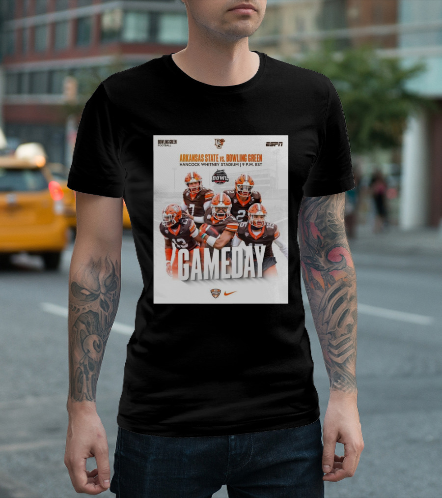 Arkansas State vs. Bowling Green Hancock Whitney Stadium Bowl Gameday ESPN 9 P.M. EST T-Shirt