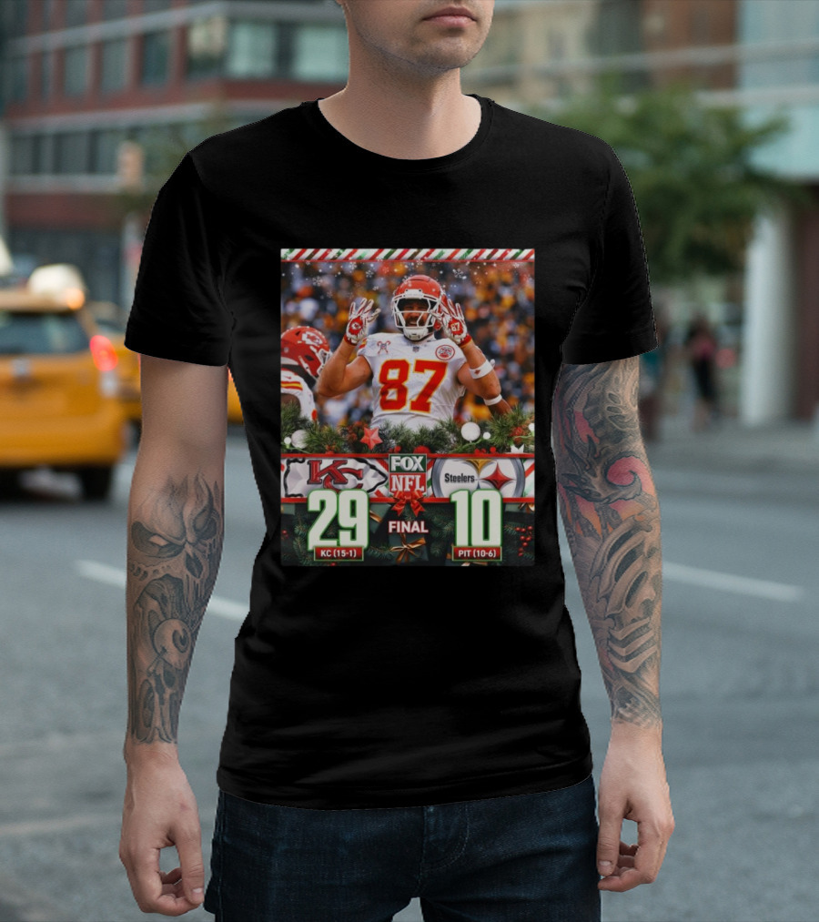FOX NFL Final Kansas City Chiefs 29 Vs Pittsburgh Steelers 10 Christmas Day T-Shirt
