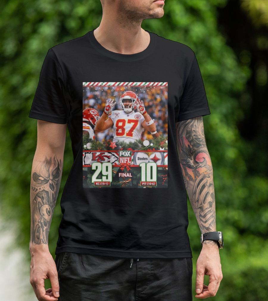 FOX NFL Final Kansas City Chiefs 29 Vs Pittsburgh Steelers 10 Christmas Day T-Shirt