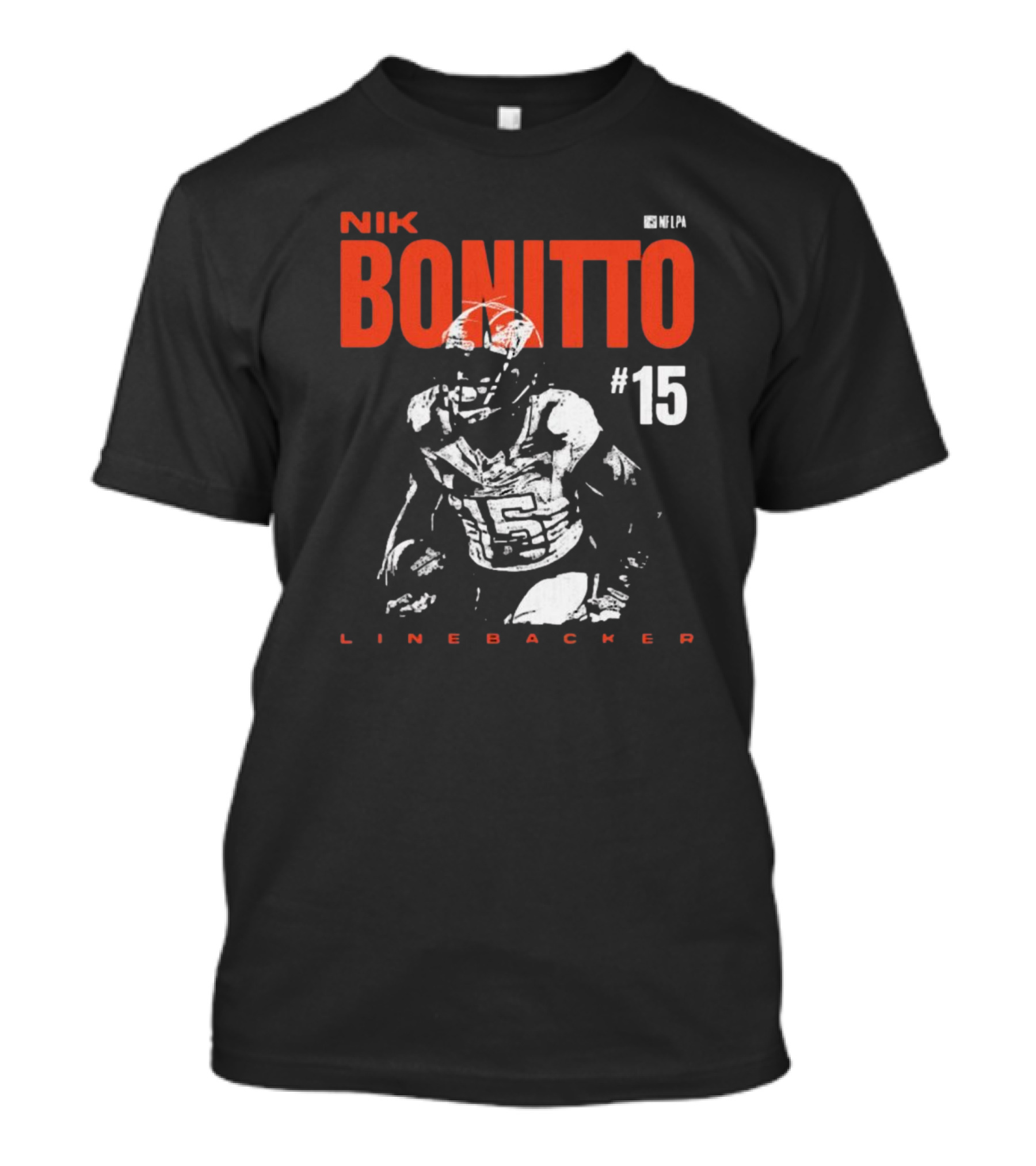 Nik Bonitto #15 NFL Linebacker Denver Broncos Vintage Headline T-Shirt