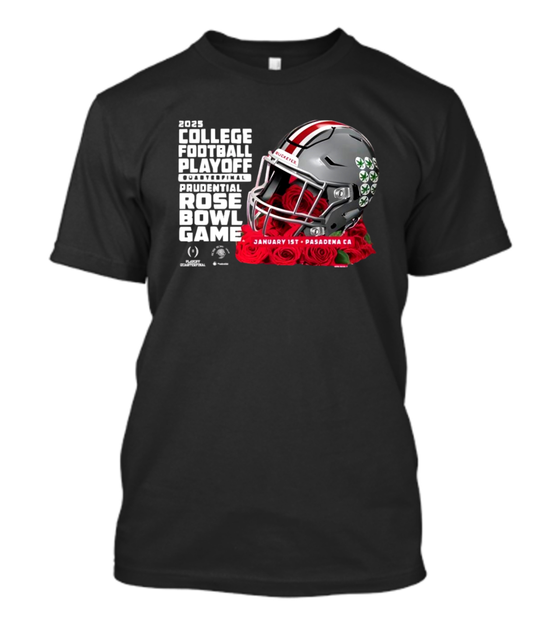 2025 College Football Playoff Quarterfinal Prudential Rose Bowl Game January 1st Pasadena CA Ohio State Buckeyes T-Shirt
