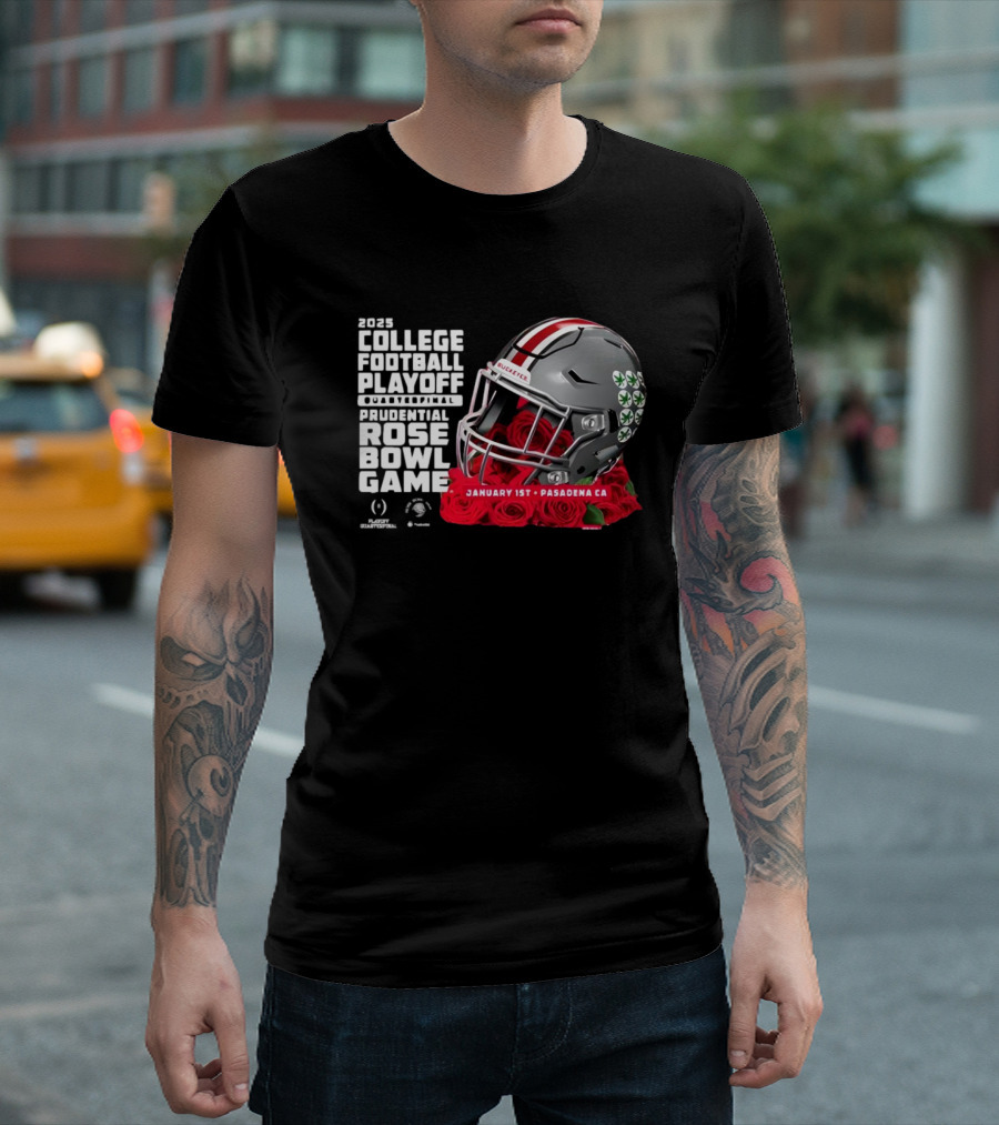 2025 College Football Playoff Quarterfinal Prudential Rose Bowl Game January 1st Pasadena CA Ohio State Buckeyes T-Shirt