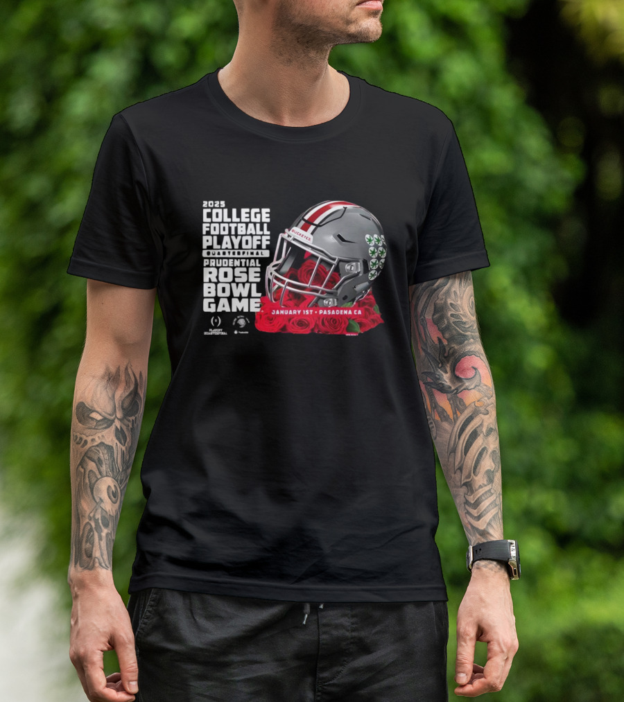 2025 College Football Playoff Quarterfinal Prudential Rose Bowl Game January 1st Pasadena CA Ohio State Buckeyes T-Shirt