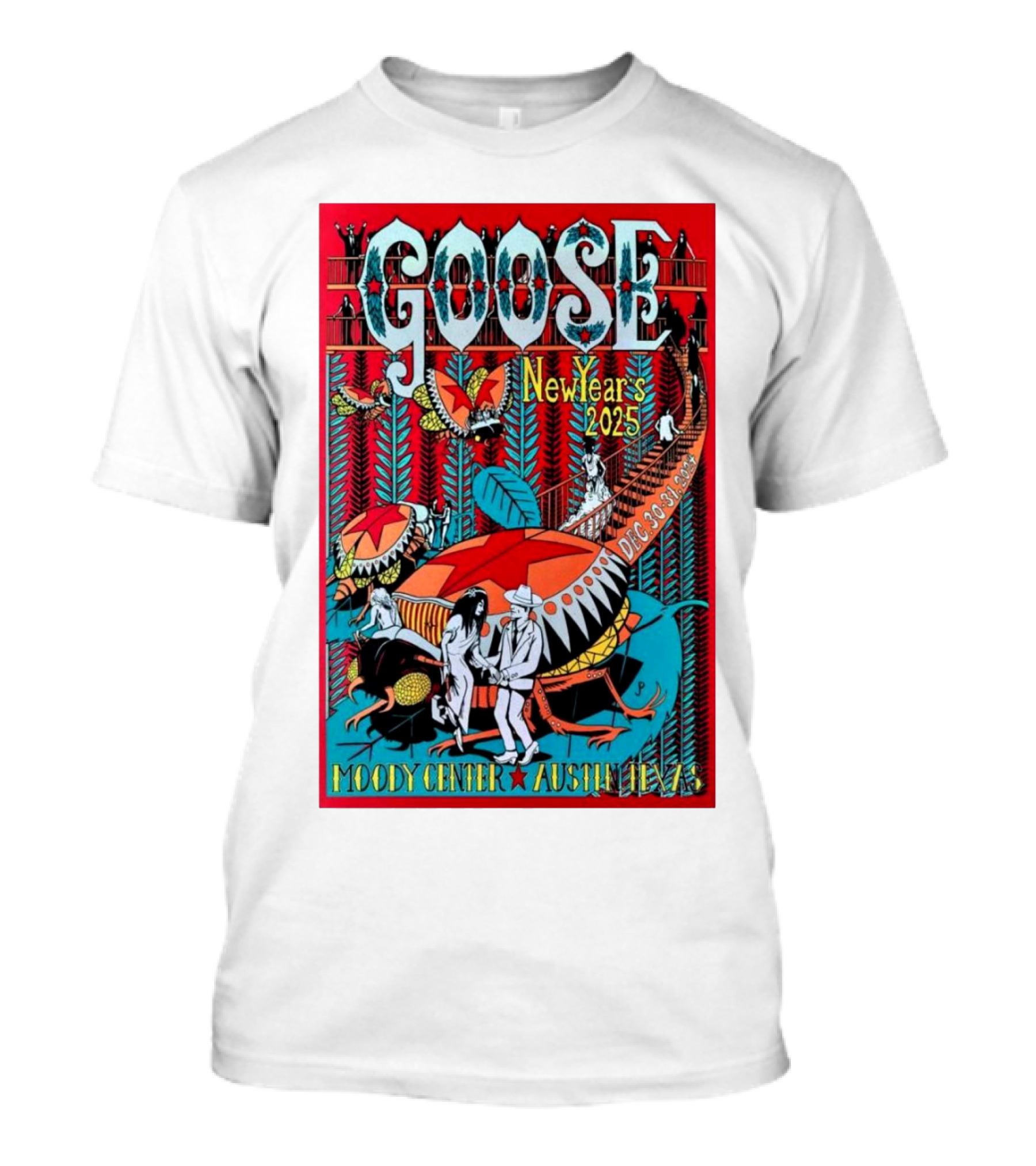Goose Moody Center Austin TX December 30-31 2024 New Year’s 2025 Vibrant Celebration T-Shirt