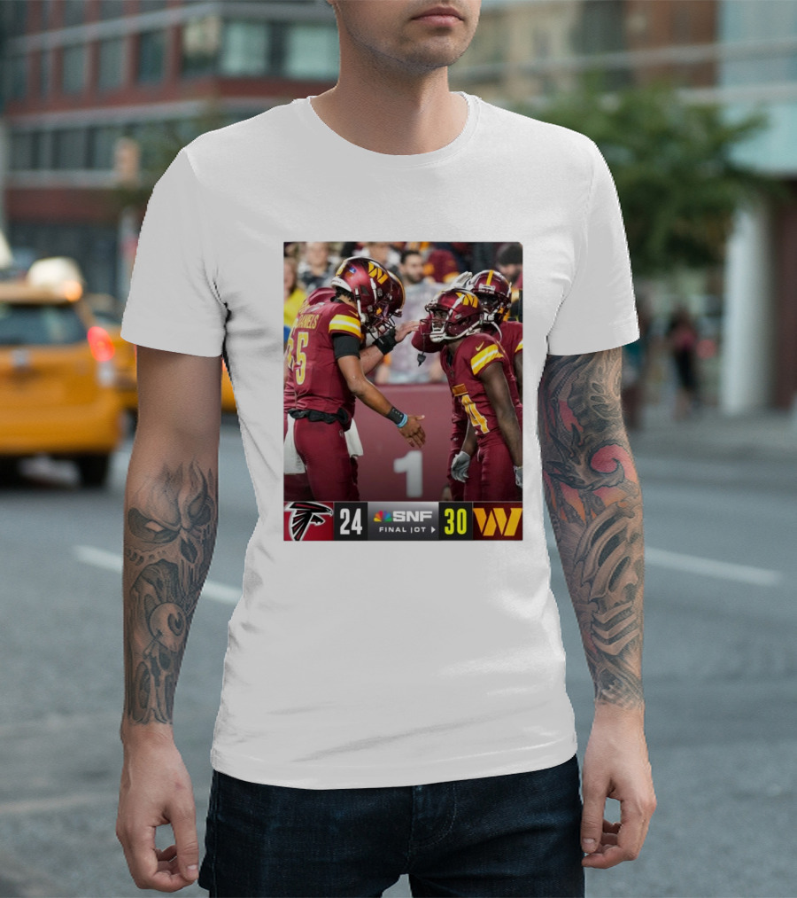 SNF Final OT Atlanta Falcons Vs Washington Commanders 24-30 Score T-Shirt