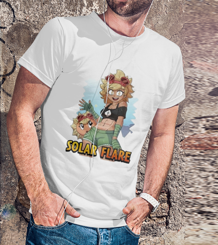 Solar Flare Anime Style Character With Blonde Hair And Goggles T-Shirt