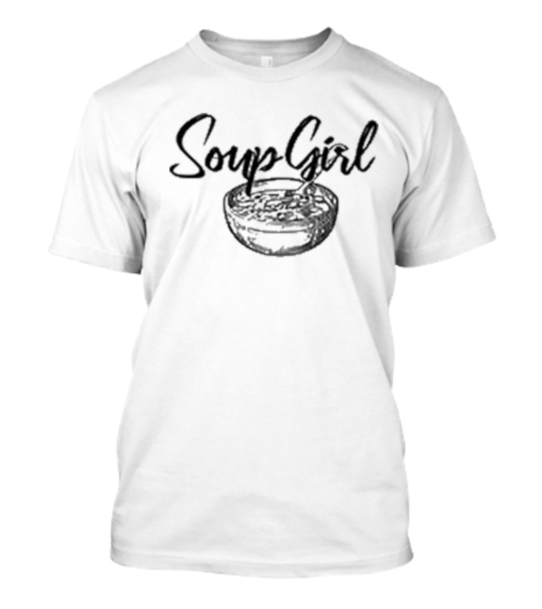 Soup Girl Bowl Sketch Font Style Trend Kat Timpf Wearing T-Shirt