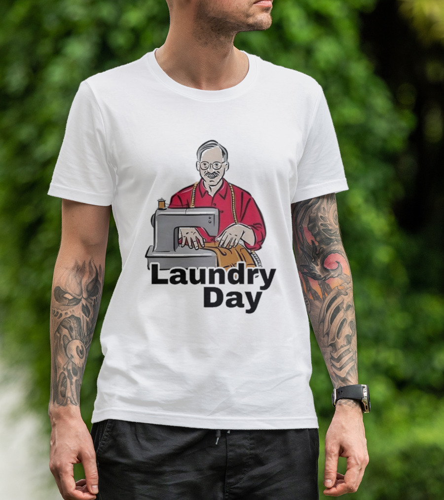 Laundry Day Retro Tailor With Sewing Machine T-Shirt