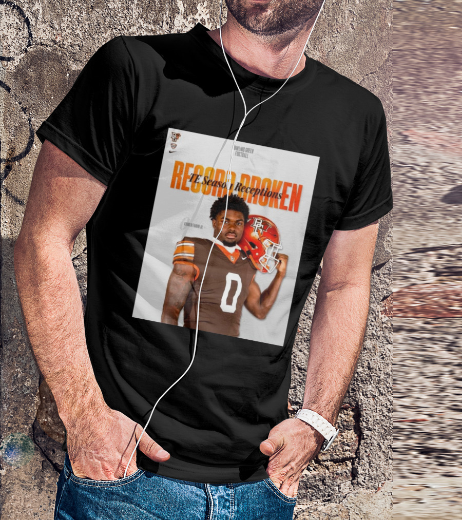 Bowling Green Falcons Football TE Season Receptions Record Broken Harold Fannin Jr T-Shirt