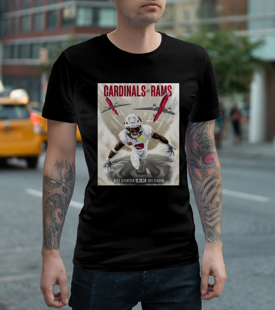 Cardinals at Rams Week Seventeen 12.28.24 SoFi Stadium T-Shirt