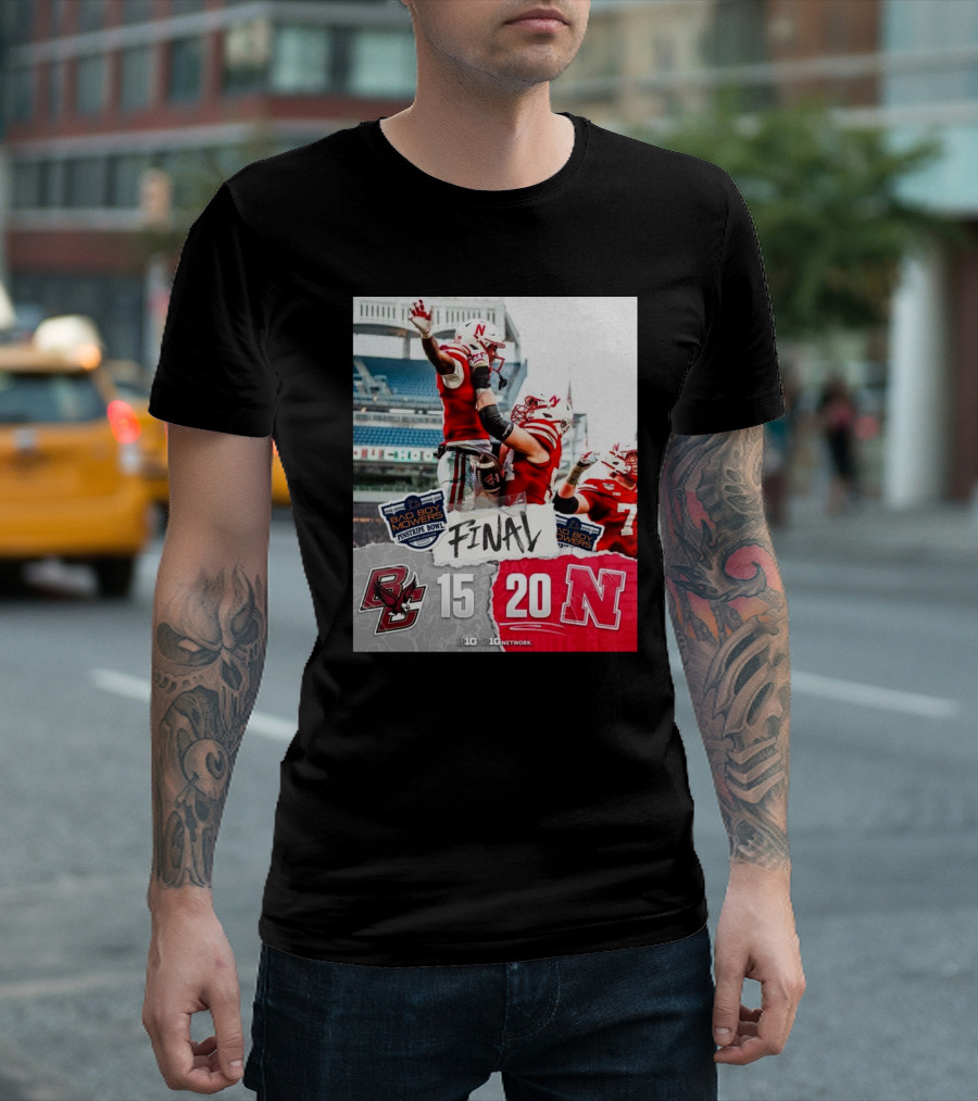 Final Score Nebraska Cornhuskers 20 Boston College Eagles 15 Bad Boy Mowers Pinstripe Bowl T-Shirt