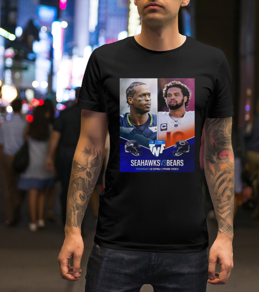 Seattle Seahawks Vs Chicago Bears Thursday Night Football 8:15 PM ET Prime Video T-Shirt