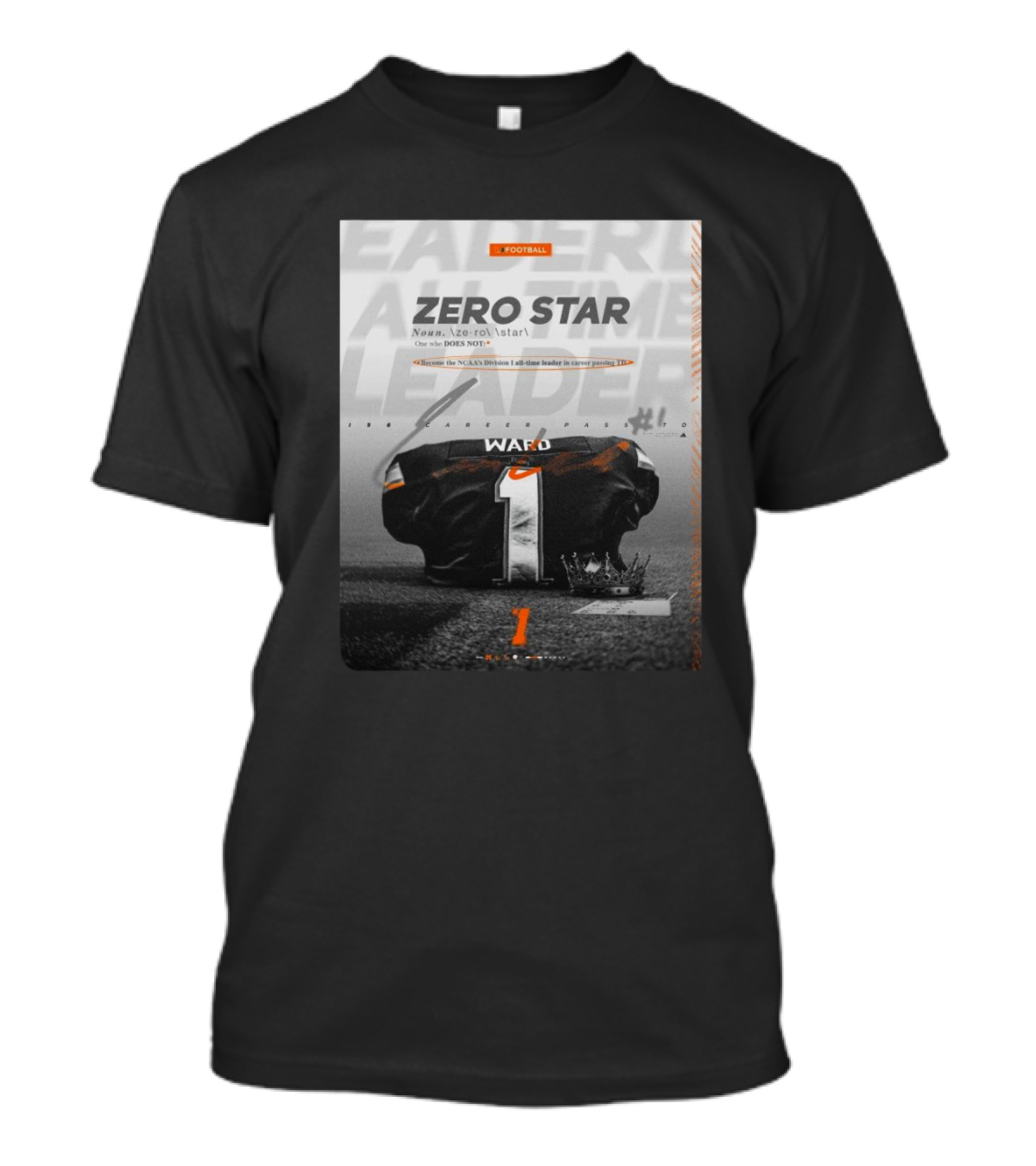 Miami Hurricanes Cam Ward Zero Star NCAA Division I All-time Leader Career Passing T-Shirt
