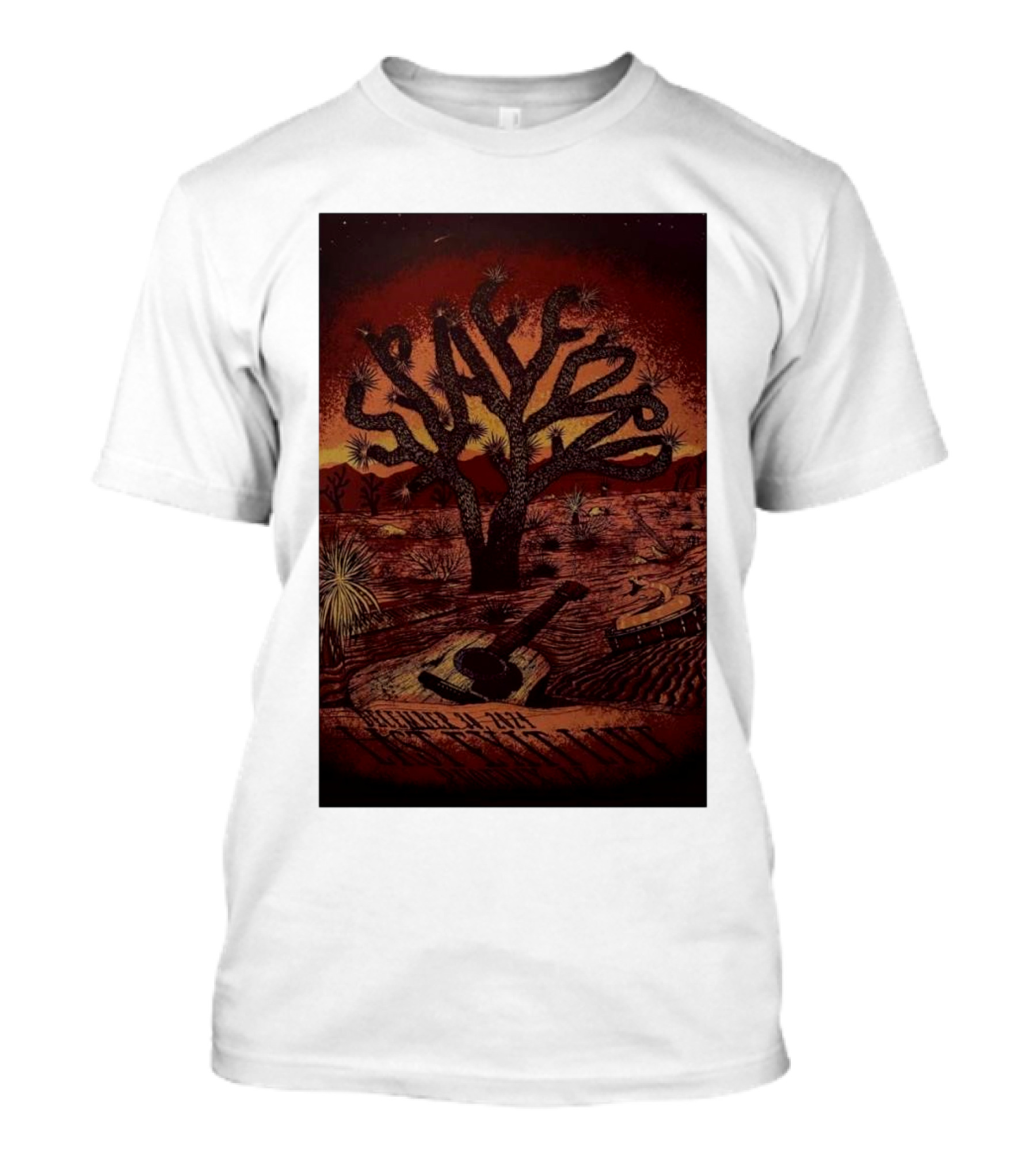 Pafford Space Tree Guitar Desert Scene Dec 30 2024 Phoenix AZ T-Shirt