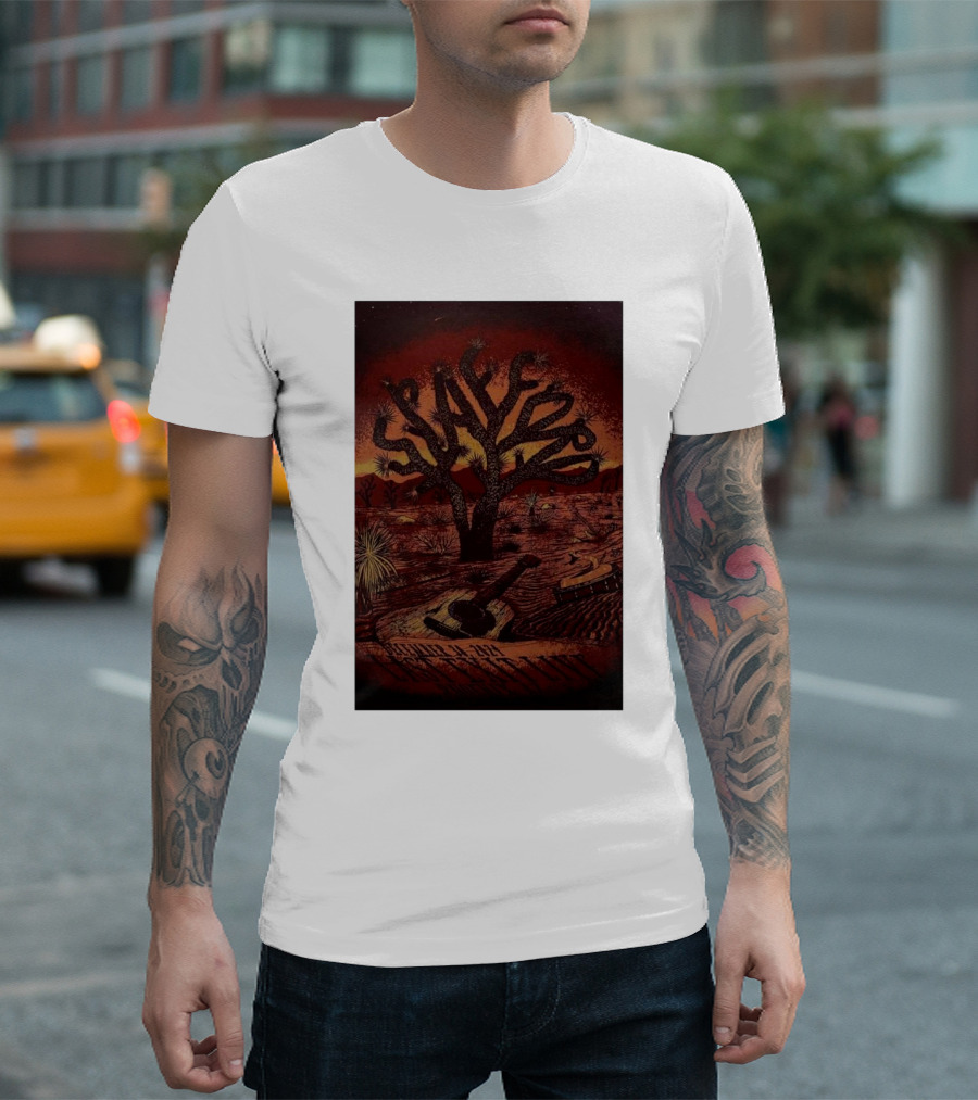 Pafford Space Tree Guitar Desert Scene Dec 30 2024 Phoenix AZ T-Shirt