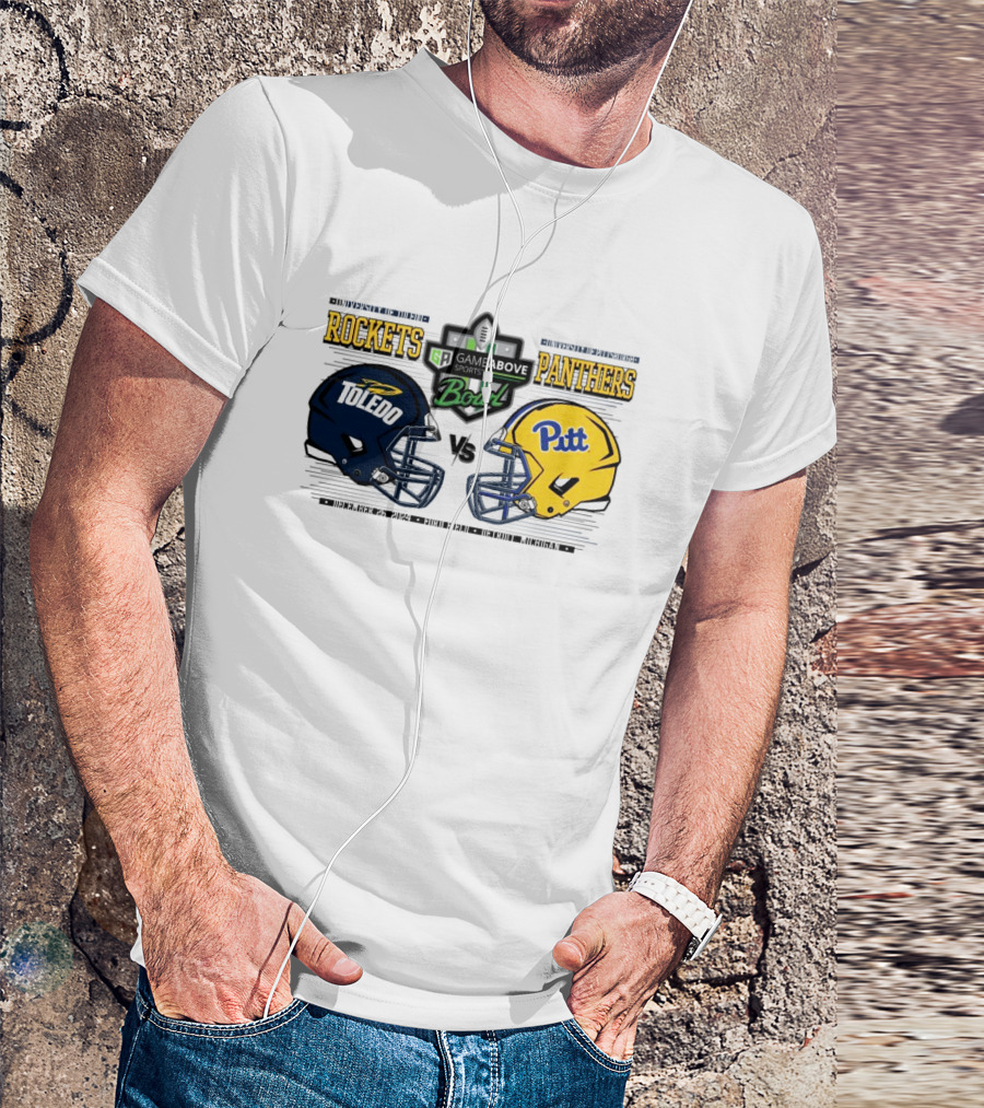 Toledo Rockets Vs Pitt Panthers Gameabove Sports Bowl December 26th 2024 Head To Head Football Matchup T-Shirt
