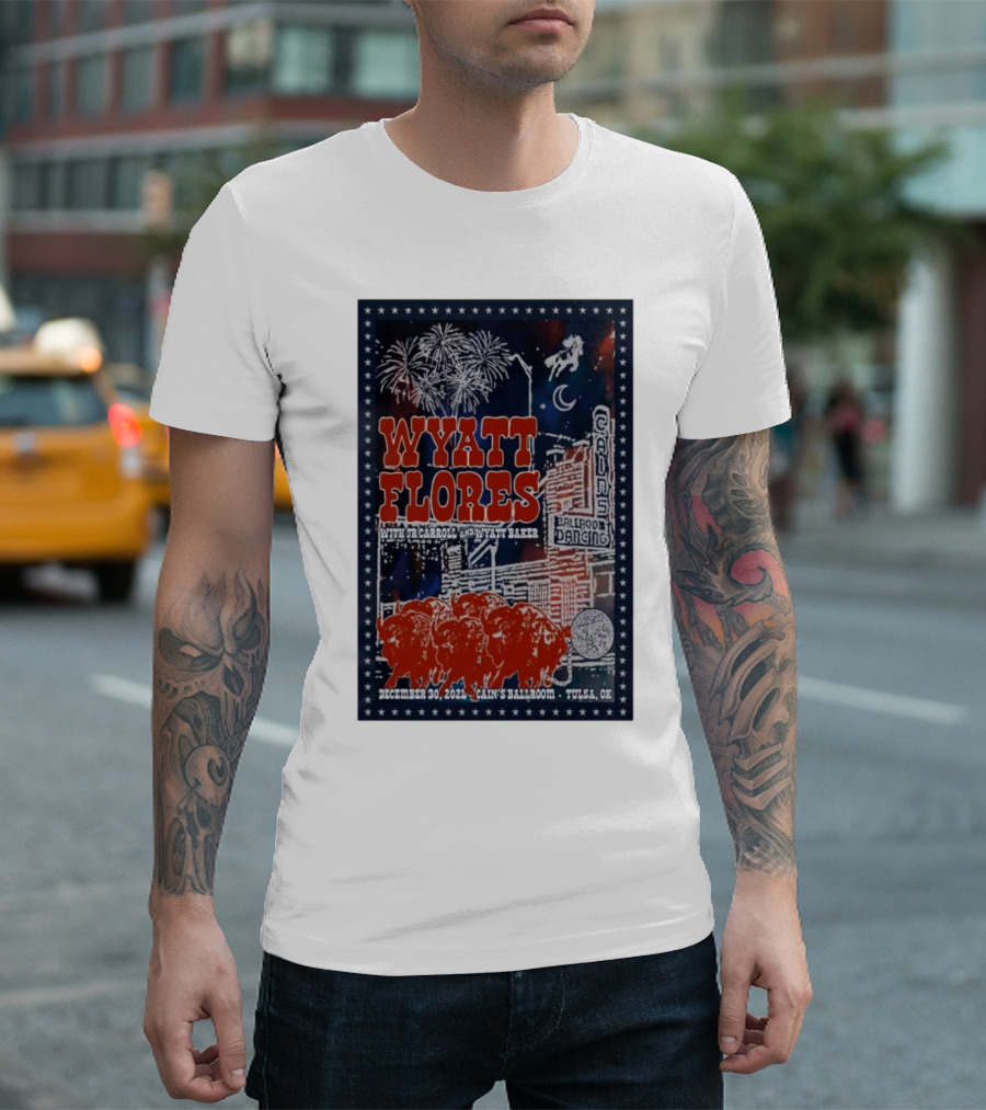 Wyatt Flores with T.J. Carroll and Wyatt Baker at Cain’s Ballroom Tulsa Dec 30 T-Shirt