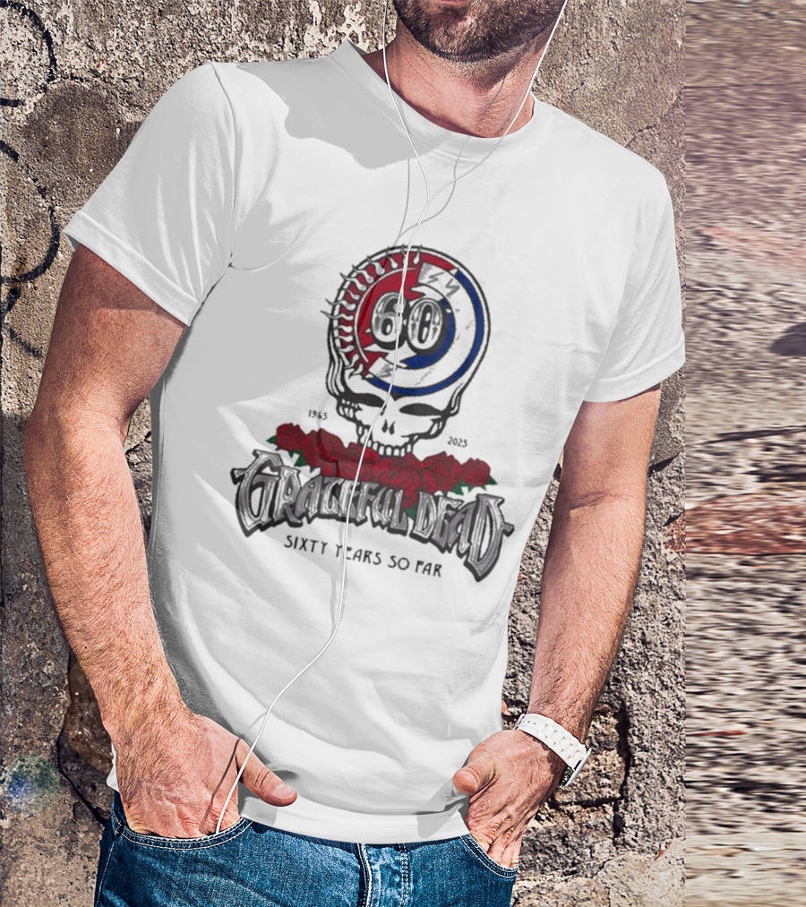Grateful Dead 60 Sixty Years So Far 1965-2025 Skull Roses T-Shirt