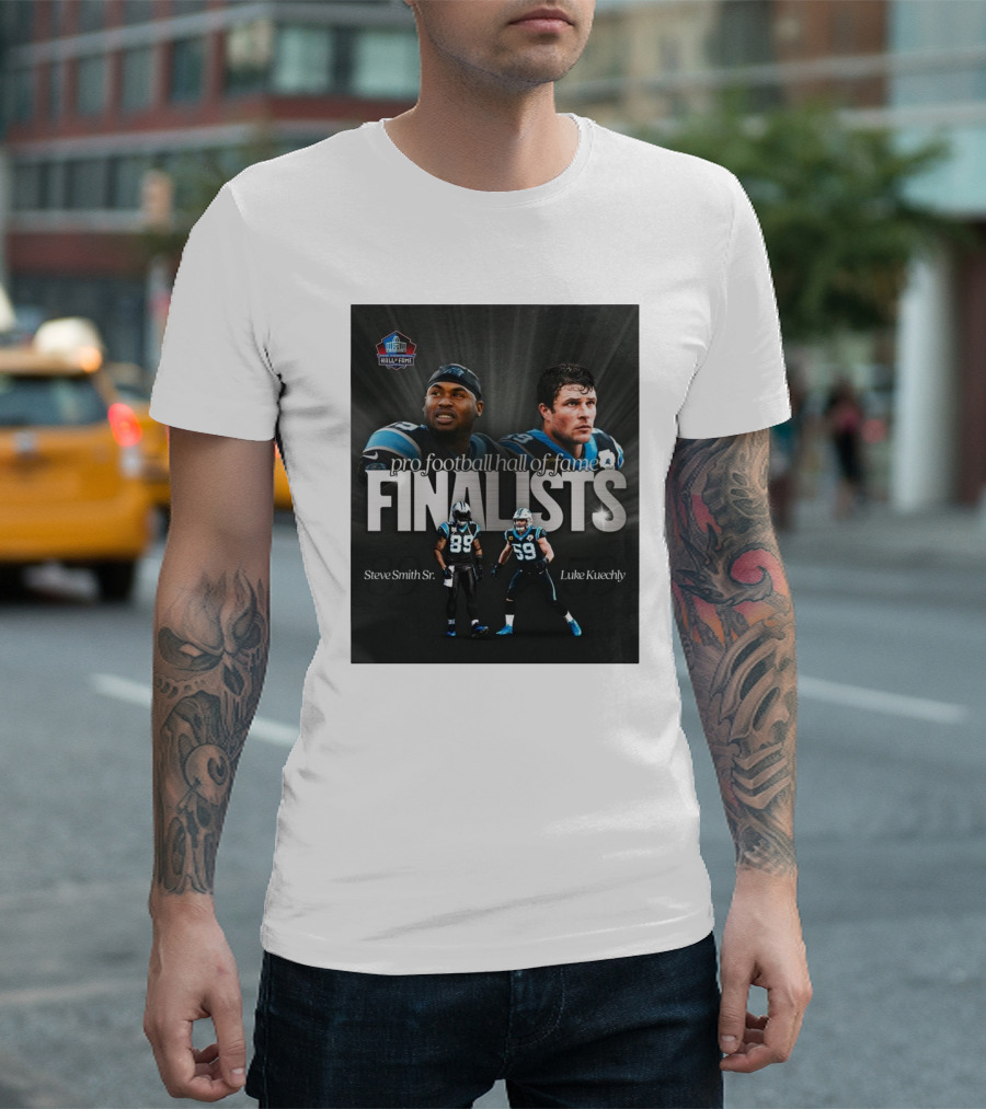 Pro Football Hall of Fame Finalists Steve Smith Sr and Luke Kuechly Carolina Panthers 2025 T-Shirt