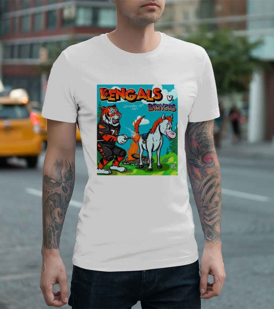 Bengals vs Broncos December 28th 2024 Tailgate Roasting Showdown T-Shirt