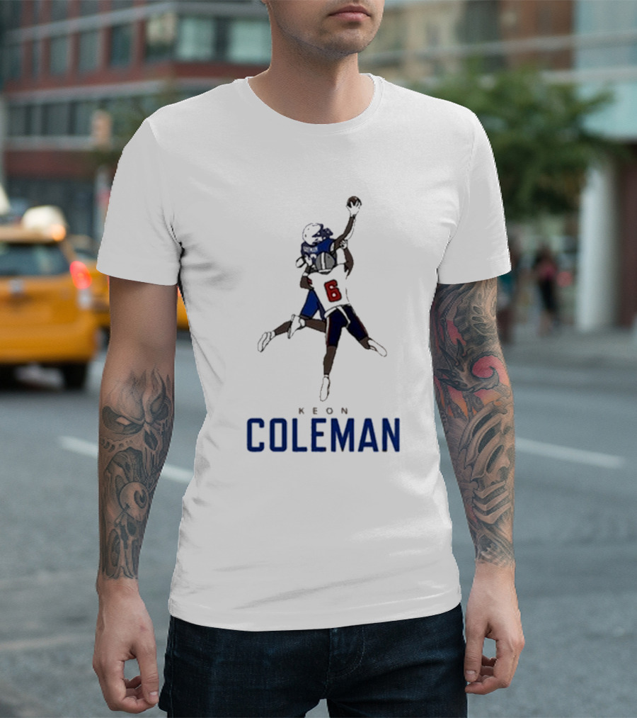 Keon Coleman Buffalo Bills Jumping Catch Player Number 6 T-Shirt