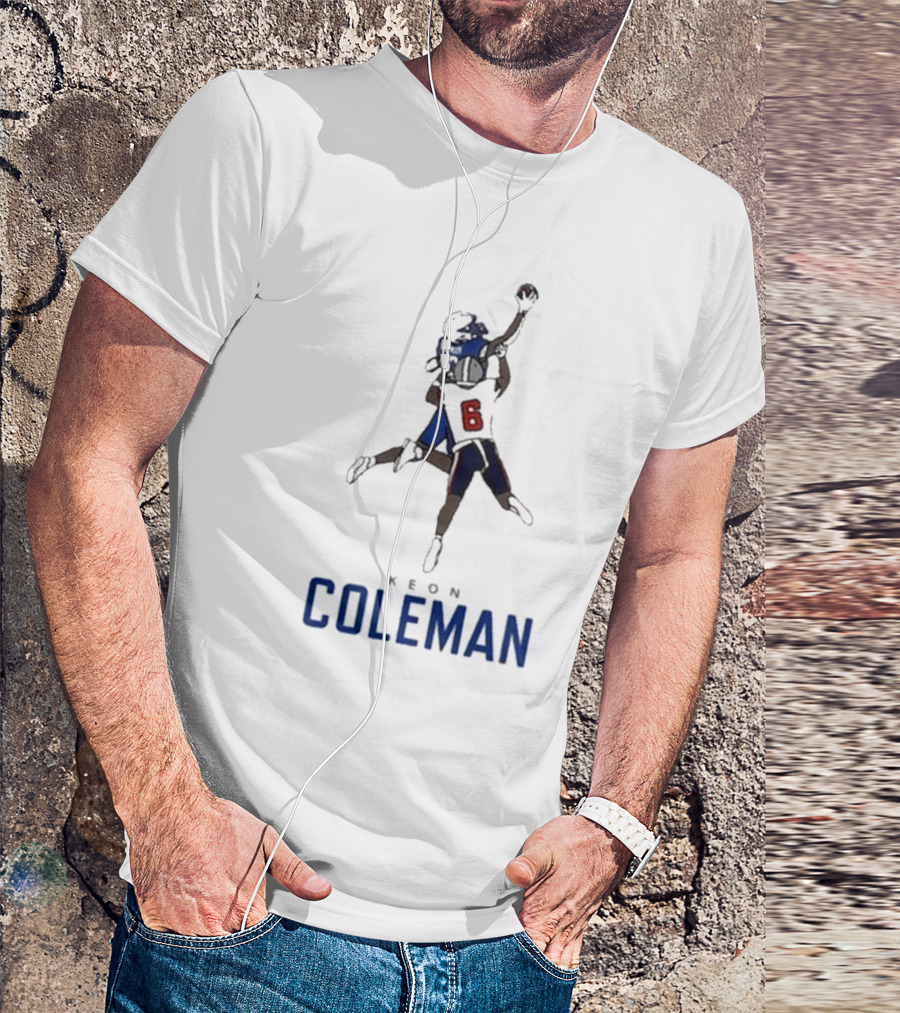 Keon Coleman Buffalo Bills Jumping Catch Player Number 6 T-Shirt