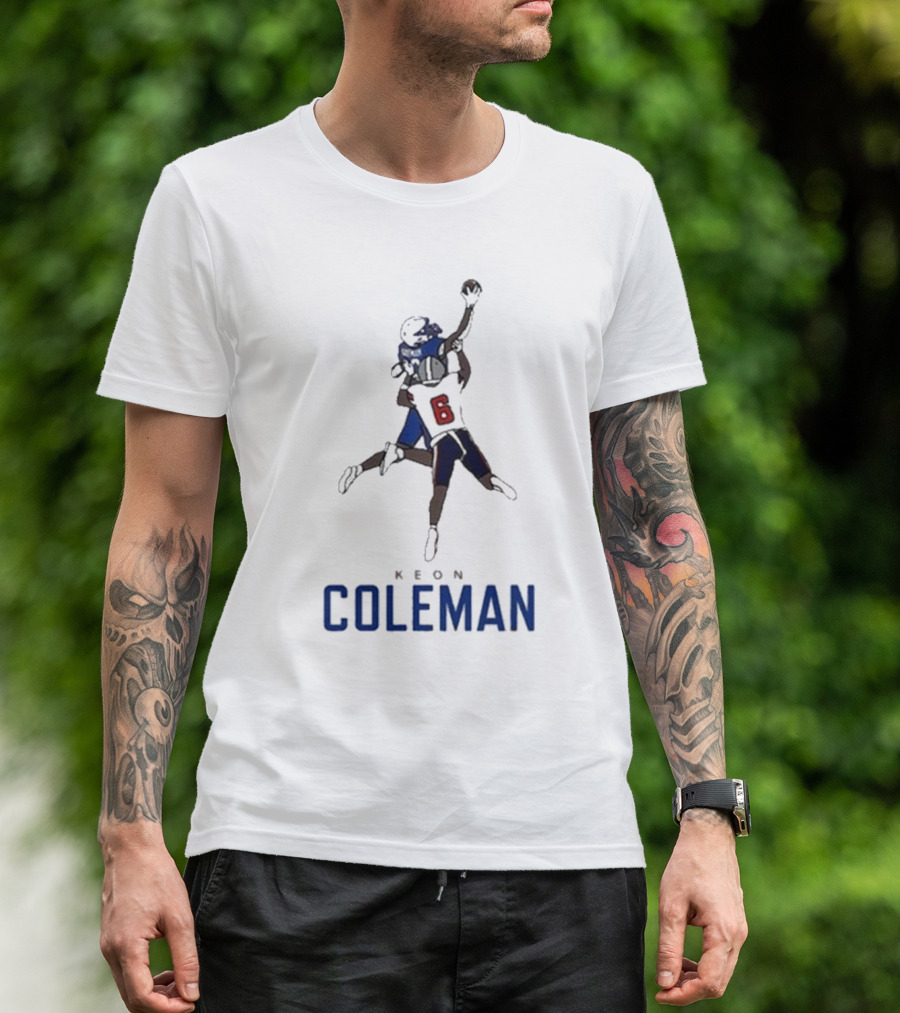 Keon Coleman Buffalo Bills Jumping Catch Player Number 6 T-Shirt