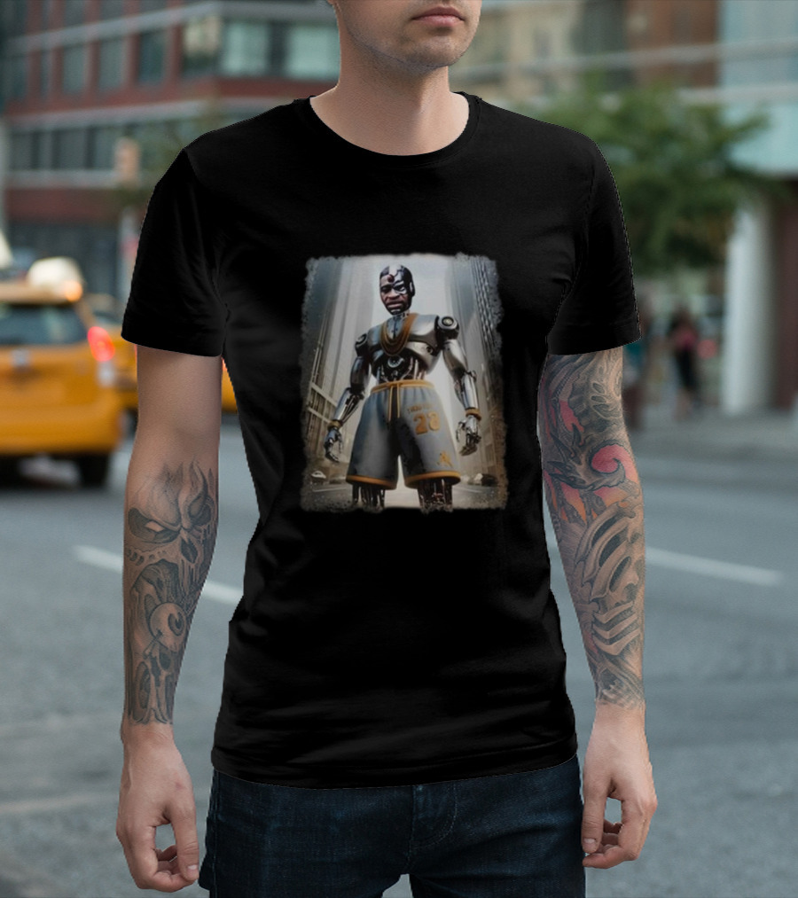 0Xerrl George Droyd In Loving Memory Robotic Figure With Urban Background T-Shirt