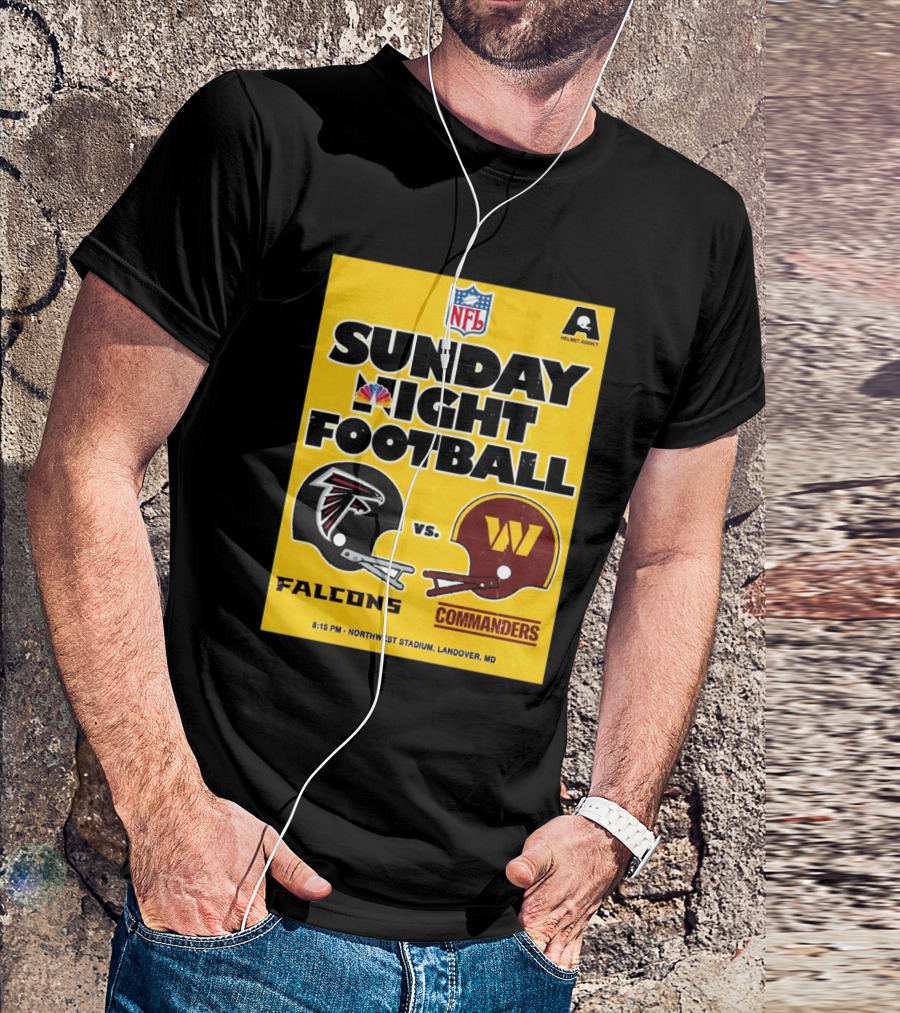 NFL Sunday Night Football Atlanta Falcons Vs Washington Commanders Northwest Stadium Landover MD 8:15 PM T-Shirt