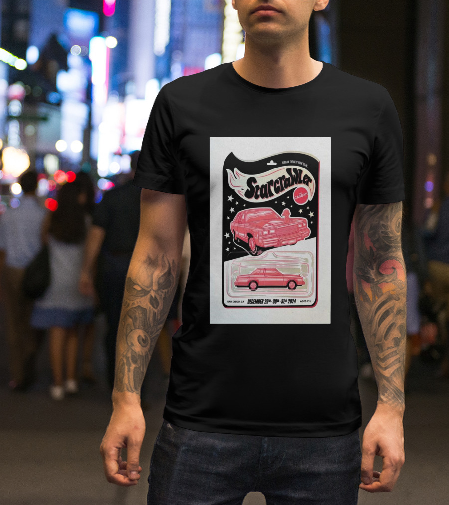 Starcrawler Live At Casbah San Diego December 29-31 2024 Vintage Car T-Shirt