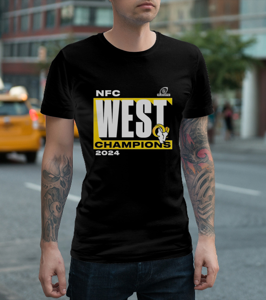 Los Angeles Rams 2024 NFC West Champions NFL Playoffs Victory T-Shirt