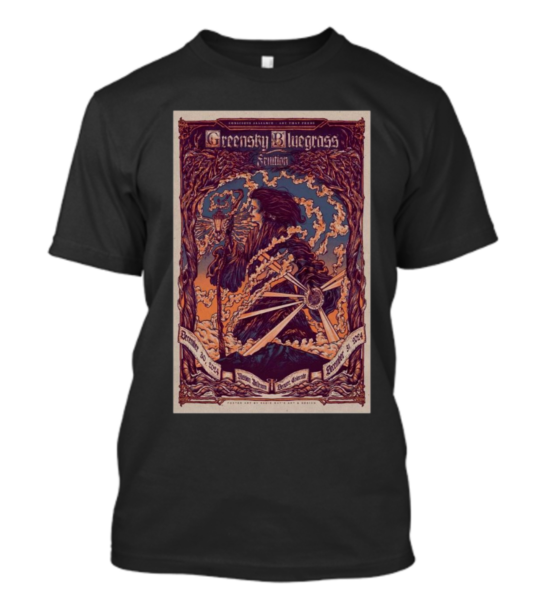 Greensky Bluegrass Fruition Live December 30-31 2024 Mission Ballroom Denver CO Concert Poster T-Shirt