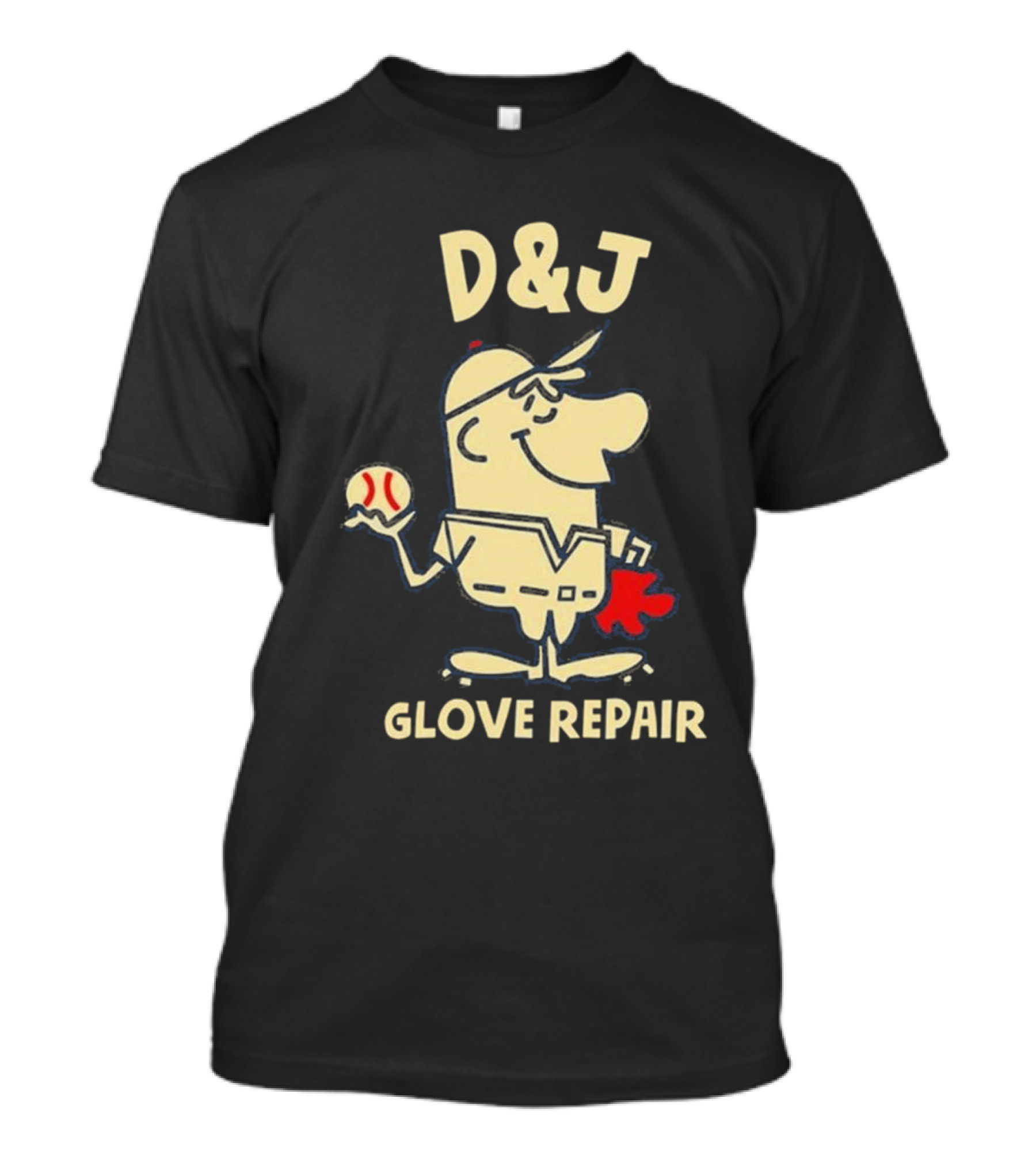 D And J Glove Repair Baseball Character T-Shirt
