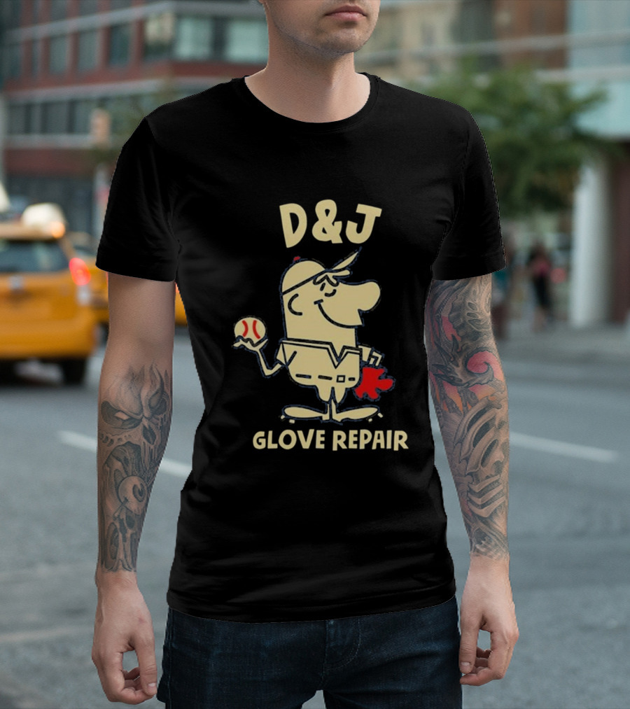 D And J Glove Repair Baseball Character T-Shirt
