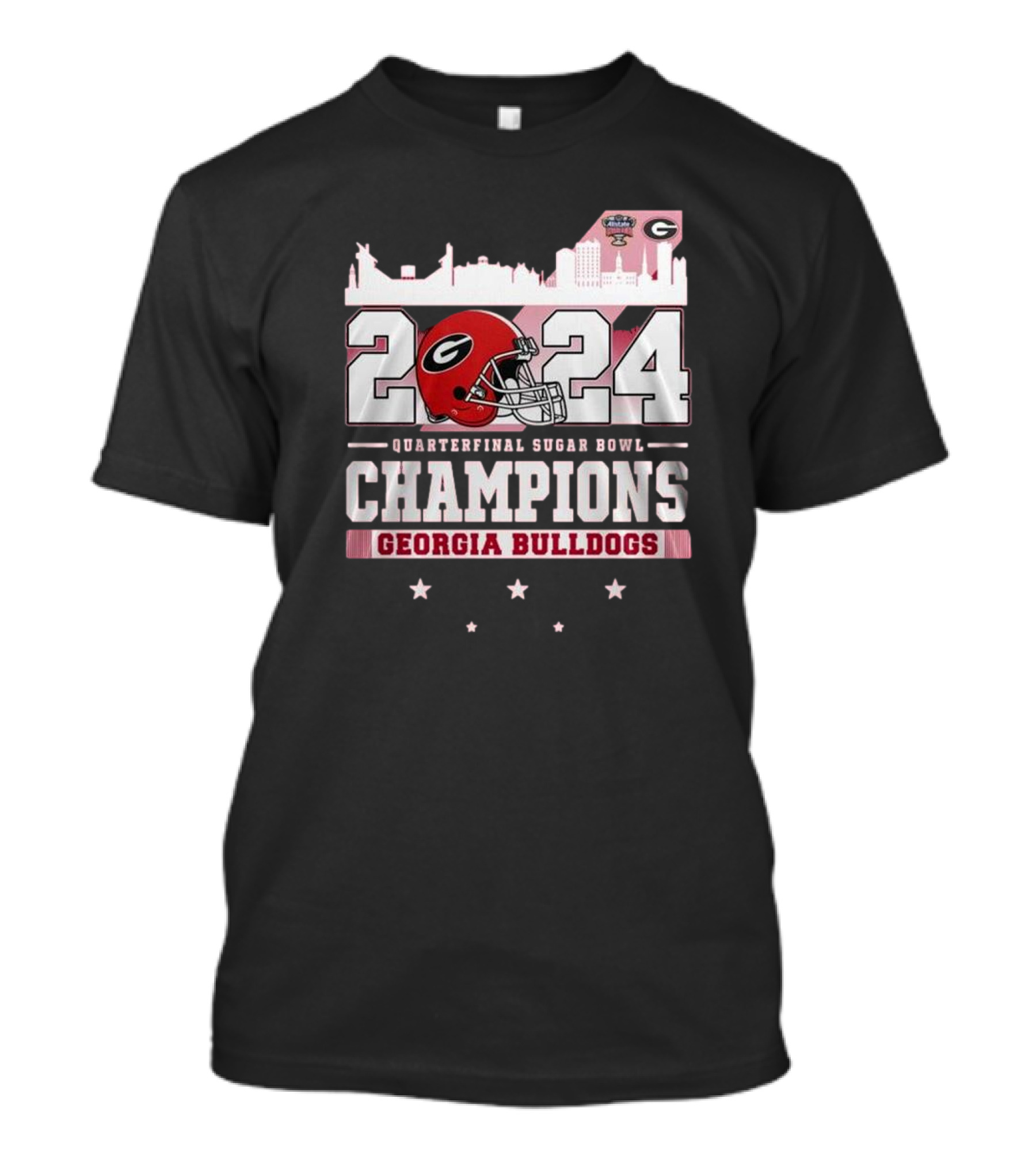 Georgia Bulldogs 2024 Quarterfinal Sugar Bowl Champions Georgia Skyline T-Shirt