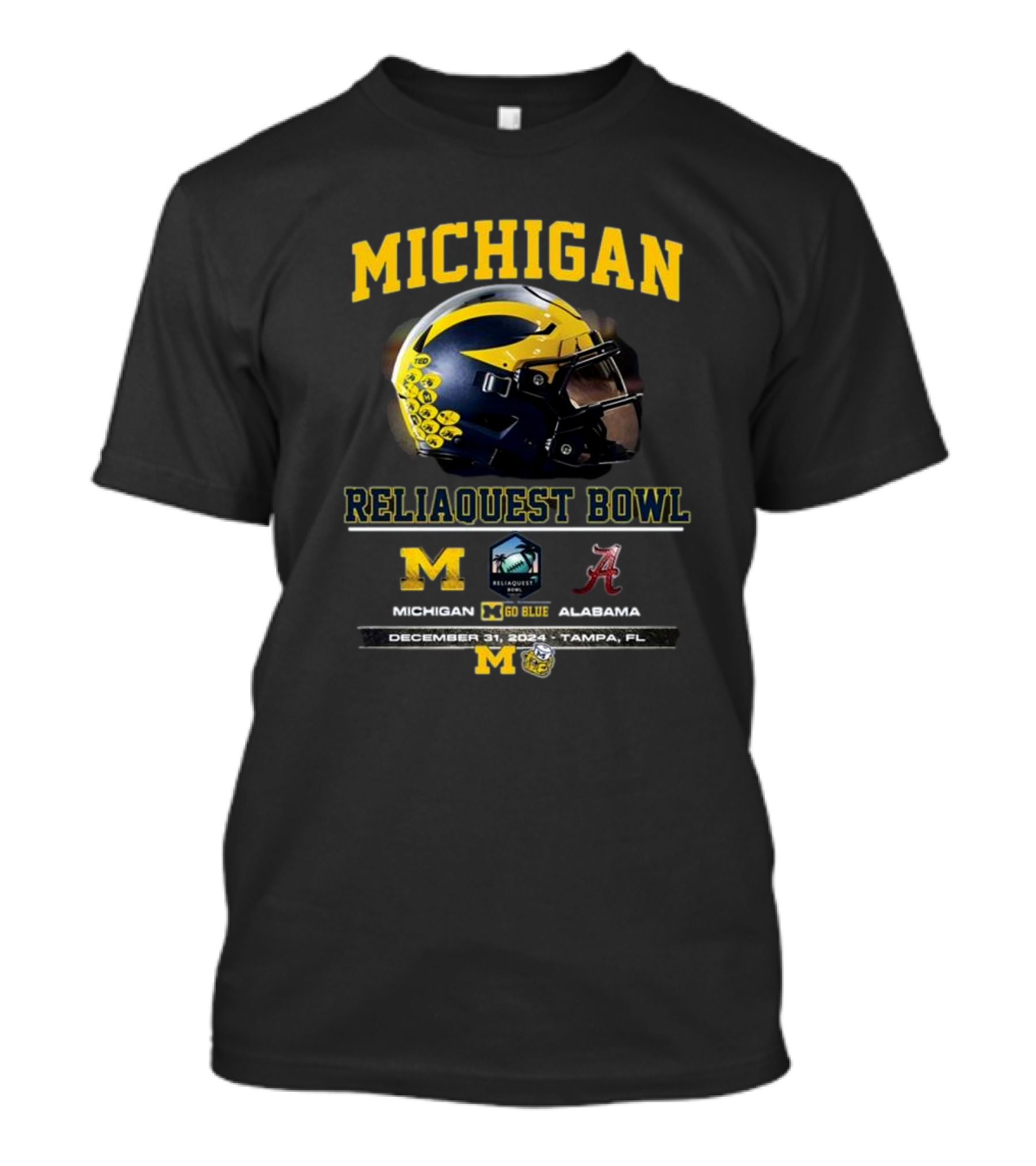 Michigan Reliaquest Bowl Go Blue Vs Alabama December 31 2024 Tampa FL T-Shirt