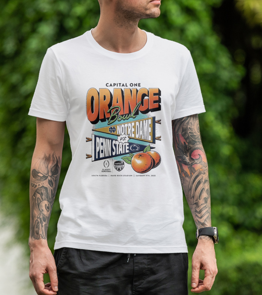 Capital One Orange Bowl Playoff Notre Dame Fighting Irish Vs Penn State Nittany Lions January 9th 2025 South Florida T-Shirt