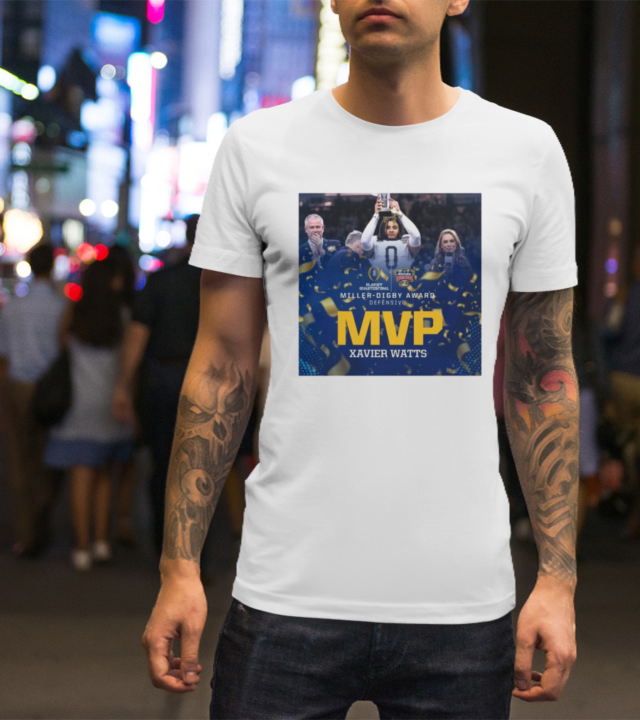 Notre Dame Fighting Irish Xavier Watts Miller-Digby Award Defensive MVP Sugar Bowl 2025 Playoff Quarterfinals T-Shirt