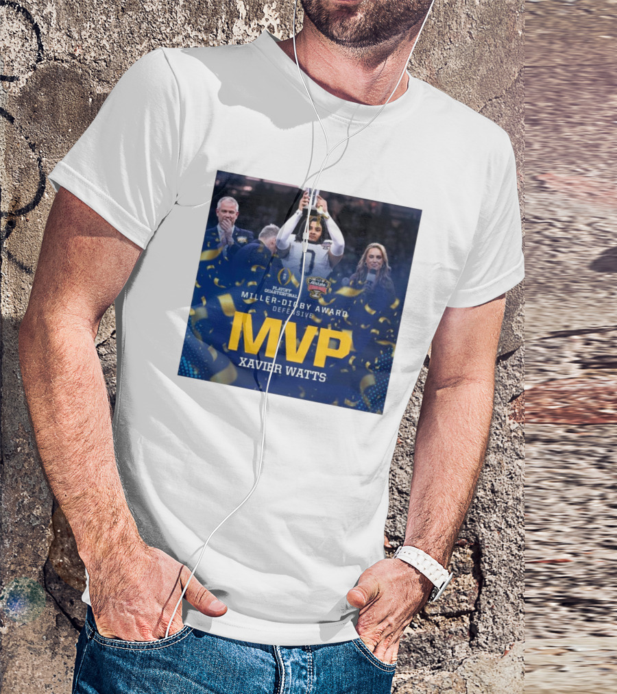 Notre Dame Fighting Irish Xavier Watts Miller-Digby Award Defensive MVP Sugar Bowl 2025 Playoff Quarterfinals T-Shirt