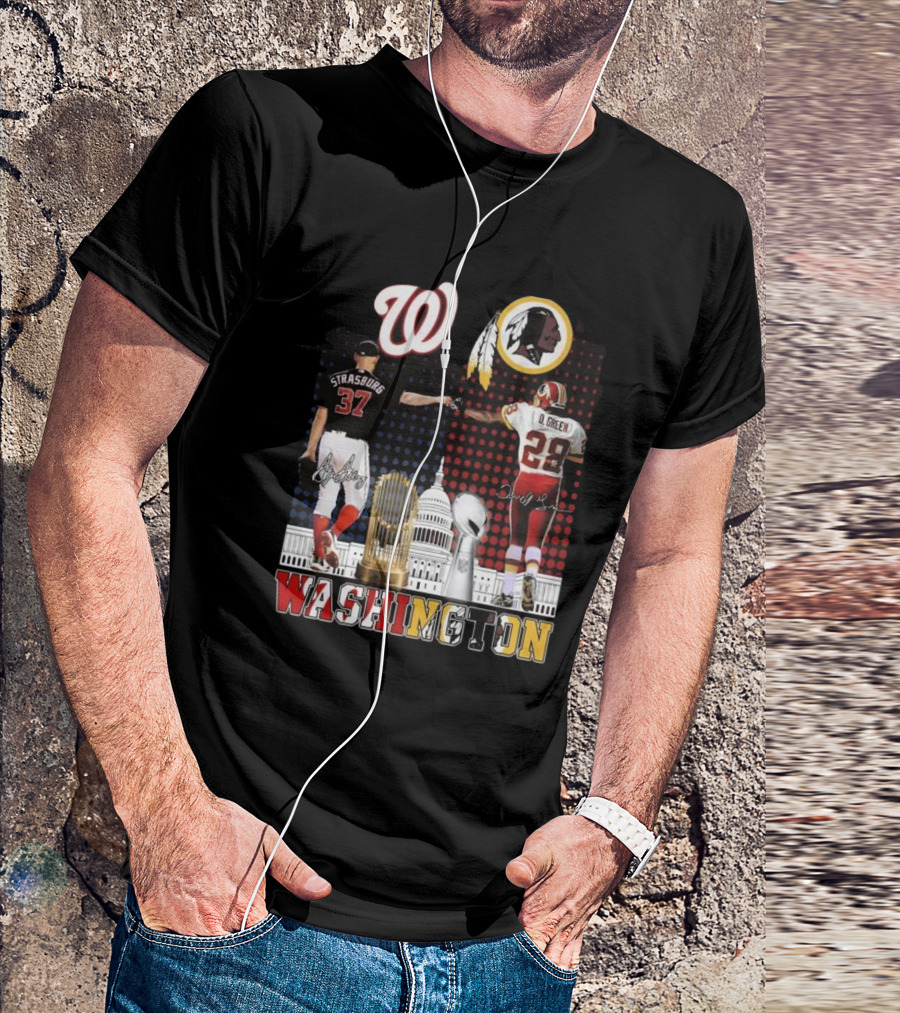 Washington Commanders Redskins Legacy Strasburg Green Capitol Trophies T-Shirt