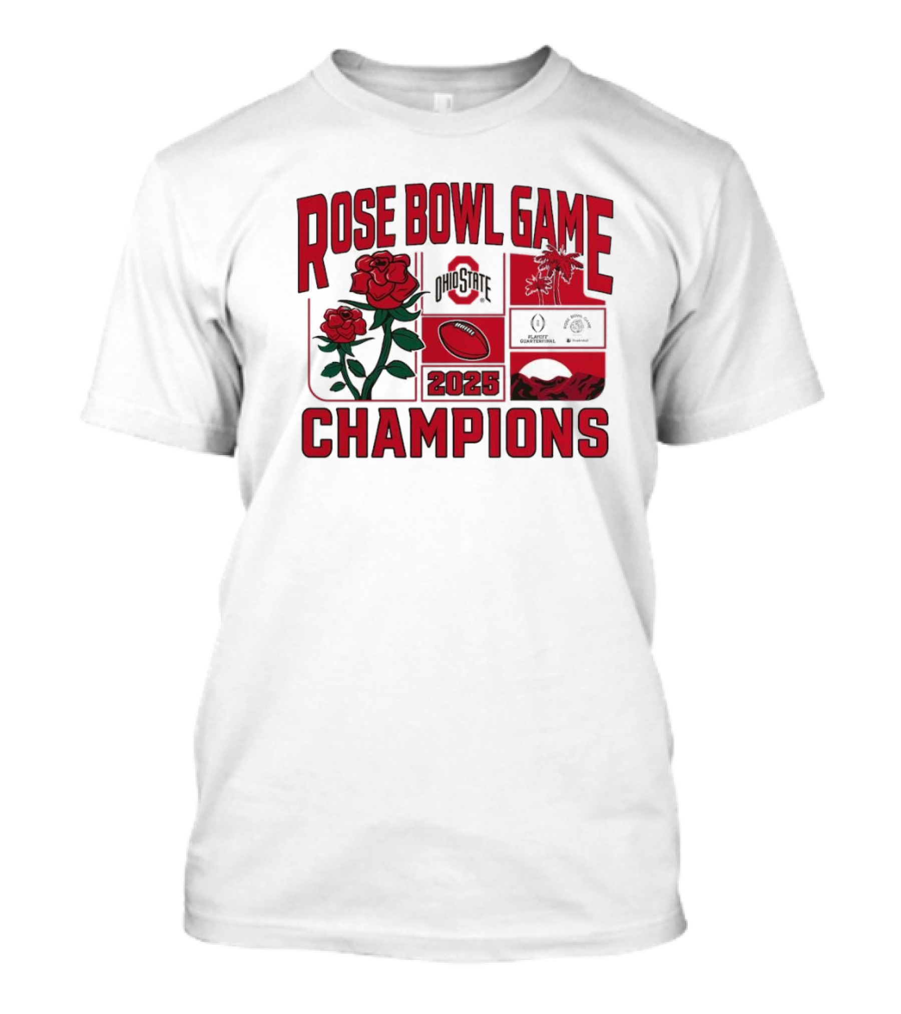Ohio State Buckeyes 2025 Rose Bowl Game Champions T-Shirt